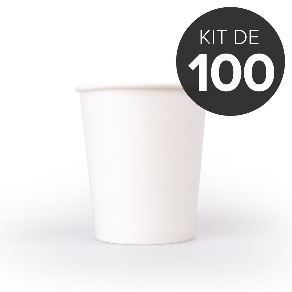 KITU Lot de 100 verres en carton, gobelets jetables, tasses à café, verres  biodégradables, verres à emporter 200 ml (100 unités) : : Cuisine  et Maison