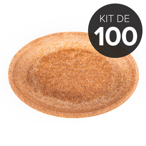 100 assiettes ovales comestibles 24 cm